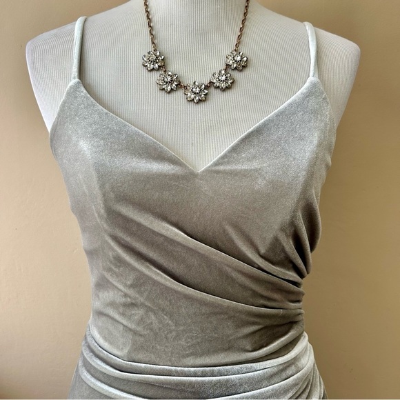 Revelry Rory Velvet Bridesmaid Dress in Sage Green Velvet - Picture 7 of 14